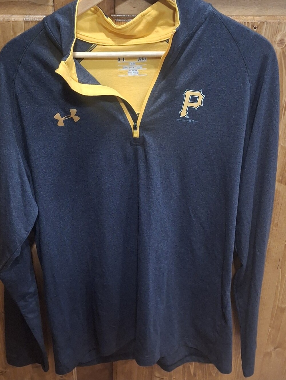 Under Armour Navy and Yellow Pittsburgh Pirates Quarter-Zip Pullover Mens Large